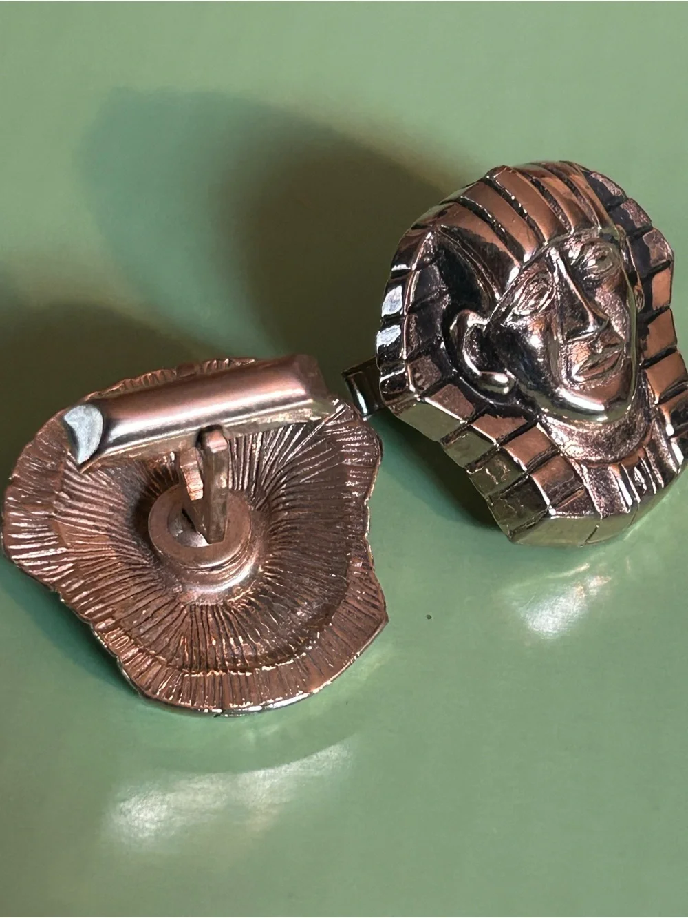 SWANK KING TUT Tutankhamen Egyptian Pharaoh Statement Gold Cuff links
